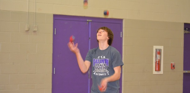 Juggling one of Hartzell's many talents