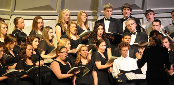 BHS Concert Choir sings National Anthem at T-Bones game