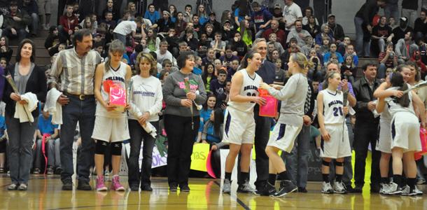 Huge turnout at basketball game honoring seniors, Molly Ogden