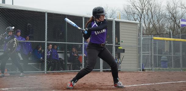 Junior Hailey Cope up to bat.