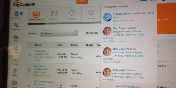 Students, staff adjust to iPad app MyBigCampus
