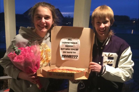 Junior Phillip Carroll had a cheesy way to ask Jill Dick to prom. 