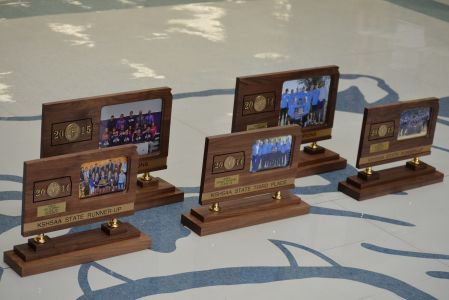 The five state trophies brought home by the Bulldogs so far in 2014-15.