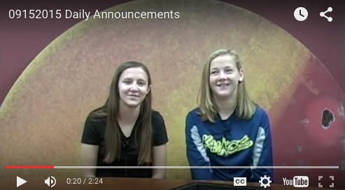 Daily Announcements 9/15/15