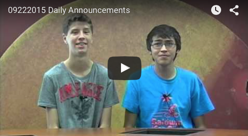 Daily Announcements 9/22/15