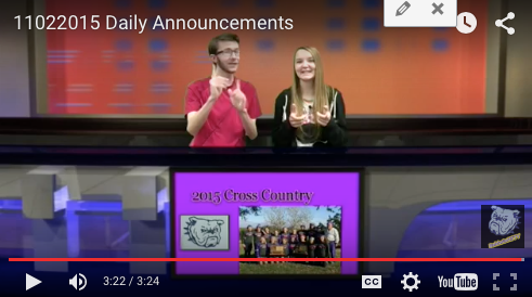 Daily Announcements 11/2/15