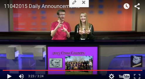 Daily Announcements 11/4/15