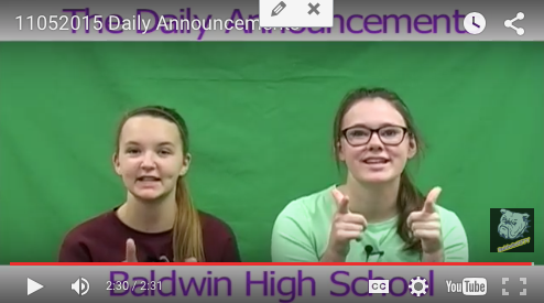 Daily Announcements 11/5/15
