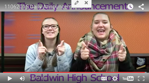 Daily Announcements 11/6/15