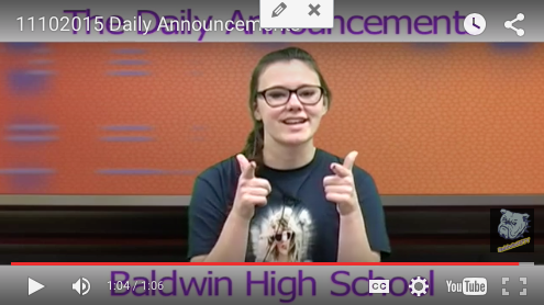 Daily Announcements 11/10/15