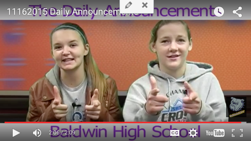 Daily Announcements 11/16/15