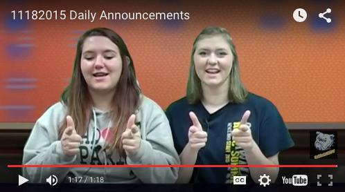 Daily Announcements 11/18/15