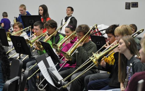 Band members hard at work preparing for Regionals in April.