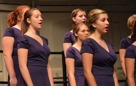 Concert Choir singing at their fall concert.