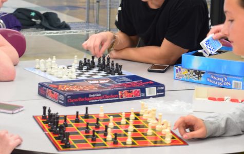 Students playing chess