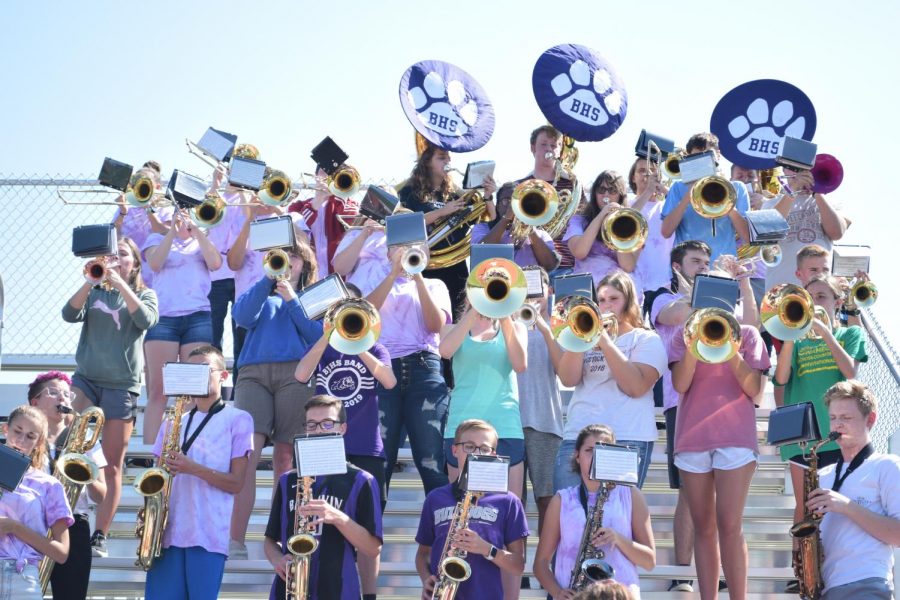 The band and choir have all different performance spaces, from auditoriums to the streets of Baldwin.