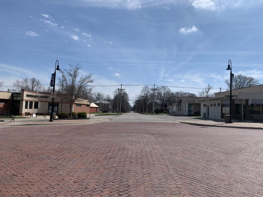 Due to the stay-at-home order put in place to further urge people to social distance, all non-essential businesses have closed; thus creating an eerie stillness to the usually bustling downtown Baldwin City.