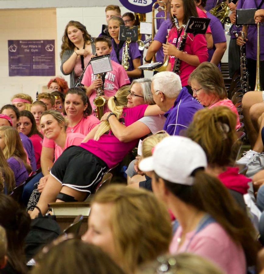 BJHS teacher and coach Brenda Shawley (center) lost a long fight with cancer recently, but left a legacy of impact and influence on students and staff alike.