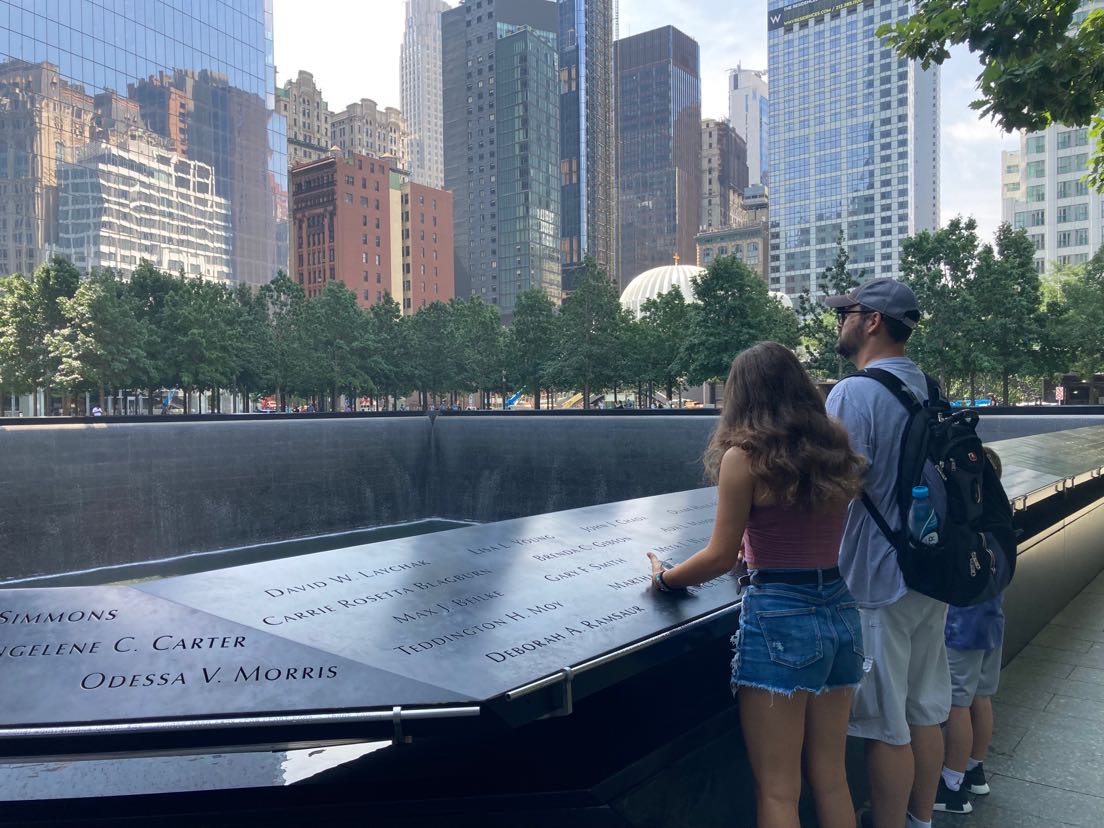 Holder at the 9/11 memorial.