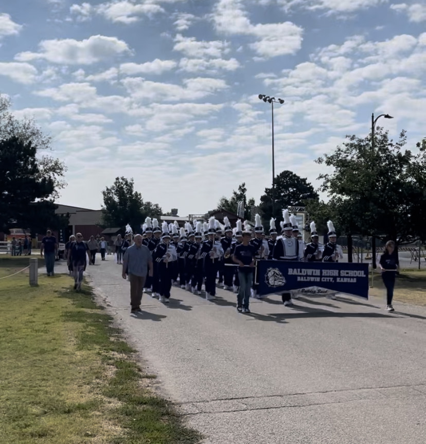BHS band marching at the State Fair 