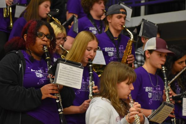 The band and choir have many different performance spaces, from auditoriums to the streets of Baldwin.